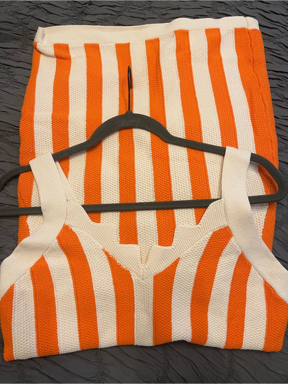 House of Harlow Striped Knit Tank Dress in Orange & Cream. Size Medium. NWT - Picture 7 of 10